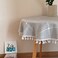 Hpxrom Round Lattice Small Tablecloth Cotton Linen Grey DustProof Washable Boho Embroidery Table Cover Rustic Table Cloth for Coffee Party Kitchen Dining Tabletop Decoration 36 Inch