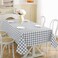 SASTYBALE Buffalo Plaid Vinyl Tablecloth with Flannel Backing Rectangle 60 x 84 Inch Stain Resistant Checkered Table Cloth Plastic Table Cover for Dining Party Indoor Outdoor Grey and White