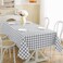 SASTYBALE Buffalo Plaid Vinyl Tablecloth with Flannel Backing Rectangle 60 x 84 Inch Stain Resistant Checkered Table Cloth Plastic Table Cover for Dining Party Indoor Outdoor Grey and White