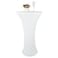 TC LUDUAN 24x43 Inch White Spandex Cocktail Table Cloth Fitted Round Bar Table Stretch Highboy Cocktail Table Covers for Banquet Outdoor Party Wedding Bar Round Bottom White