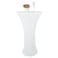 TC LUDUAN 24x43 Inch White Spandex Cocktail Table Cloth Fitted Round Bar Table Stretch Highboy Cocktail Table Covers for Banquet Outdoor Party Wedding Bar Round Bottom White