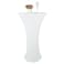 TC LUDUAN 24x43 Inch White Spandex Cocktail Table Cloth Fitted Round Bar Table Stretch Highboy Cocktail Table Covers for Banquet Outdoor Party Wedding Bar Round Bottom White