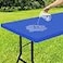 Smiry Rectangle Tablecloth Elastic Fitted Flannel Backed Vinyl Tablecloths for 6ft Folding Tables Waterproof Wipeable Table Covers for Indoor Outdoor Picnic and Camping Blue 30x72