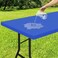 Smiry Rectangle Tablecloth Elastic Fitted Flannel Backed Vinyl Tablecloths for 6ft Folding Tables Waterproof Wipeable Table Covers for Indoor Outdoor Picnic and Camping Blue 30x72