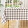 misaya Rectangle Waterproof Vinyl Table Cloth Buffalo Flannel Backed Tablecloth Wipeable Plastic Table Cover for Dinner Kitchen Outdoor 60 x 84 Khaki and White