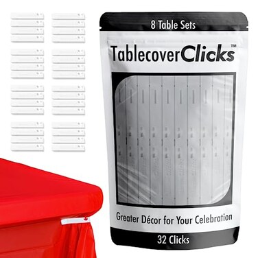 Table Cover Clicks 32 Pack of Reusable TableclothTableCover Clips Great for Disposable Plastic s CelebrationParty Table Dcor