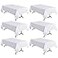 sancua 6 Pack White Tablecloth 60 x 120 Inch Rectangle Table Cloth for 8 Feet Tables Stain and Wrinkle Resistant Washable Polyester Table Cover for Dining Tables Buffet Parties and Camping