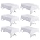 sancua 6 Pack White Tablecloth 60 x 120 Inch Rectangle Table Cloth for 8 Feet Tables Stain and Wrinkle Resistant Washable Polyester Table Cover for Dining Tables Buffet Parties and Camping