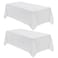 VidaFete 2 Pack 90132inch Rectangle Tablecloth Polyester Table ClothStain Resistant and Wrinkle Polyester Dining Table Cover for Kitchen Dinning Party Wedding Rectangular Tabletop DecorationWhite