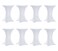 Tina's Tinas 8 Pack 32x43 Inch Highboy Spandex Cocktail Table Covers White Fitted Stretch Cocktail Tablecloth for Round Tables 8PC 32x43 White