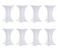 Tina's Tinas 8 Pack 32x43 Inch Highboy Spandex Cocktail Table Covers White Fitted Stretch Cocktail Tablecloth for Round Tables 8PC 32x43 White