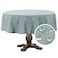 FantasDecor Linen Textured Table Cloths Round Tablecloth Waterproof SpillProof Wrinkle Free Cover for Dining Room and Outdoor Use Heather Aqua Gray 60 x 60 Inch