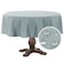 FantasDecor Linen Textured Table Cloths Round Tablecloth Waterproof SpillProof Wrinkle Free Cover for Dining Room and Outdoor Use Heather Aqua Gray 60 x 60 Inch