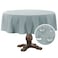 FantasDecor Linen Textured Table Cloths Round Tablecloth Waterproof SpillProof Wrinkle Free Cover for Dining Room and Outdoor Use Heather Aqua Gray 60 x 60 Inch