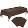 tujol Brown 6 Pack Plastic Table Cloth 54 x 108 Disposable Tablecloths Rectangle Table Cover Plastic Tablecloths for Parties