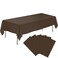 tujol Brown 6 Pack Plastic Table Cloth 54 x 108 Disposable Tablecloths Rectangle Table Cover Plastic Tablecloths for Parties