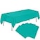tujol Teal 6 Pack Plastic Table Cloth 54 x 108 Disposable Tablecloths Rectangle Table Cover Plastic Tablecloths for Parties
