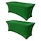 Obstal 6ft Stretch Spandex Table Cover for Standard Folding Tables Universal Rectangular Fitted Tablecloth Protector for Wedding Banquet and Party 72L x 30W x 30H Inches Emerald Green 2pc