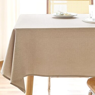 AUSSPVOCT Textured Tablecloth Rectangle 60x120 Water Resistant SpillProof Wipeable Fall Table Cloth Wrinkle Free Fabric Dining Table Cover for Birthday Spring Easter Party Kitchen Decor