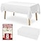 RowinsyDD 8 Pack White Plastic Table Cloths Disposable 54 x 108 Inches Plastic Table Cover for Rectangle Tables Disposable Tablecloth for Dinning Parties BBQ Wedding Outdoor