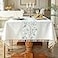 Laolitou Cotton Linen Spring Tablecloth for Dining Waterproof Rustic Farmhouse Kitchen Rectangle Table Cloth Coffee Table Cover Beige Green Coffee Flower 55x55 Inch