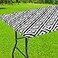 Smiry Rectangle Picnic Table Cloth Waterproof Elastic Fitted Outdoor Tablecloths for 6 Foot Tables Wipeable Flannel Backed Vinyl Table Cover for Camping Dining and Indoor 30x72 Black