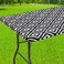 Smiry Rectangle Picnic Table Cloth Waterproof Elastic Fitted Outdoor Tablecloths for 6 Foot Tables Wipeable Flannel Backed Vinyl Table Cover for Camping Dining and Indoor 30x72 Black