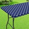 misaya Rectangle Vinyl Table Cloth Elastic Fitted Tablecloth with Flannel Backing Waterproof Plastic Table Cover Fits 6 Foot Folding Tables for Picnic Camping Indoor and Outdoor Navy 30 x 72