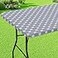 misaya Rectangle Vinyl Table Cloth Elastic Fitted Tablecloth with Flannel Backing Waterproof Plastic Table Cover Fits 6 Foot Folding Tables for Picnic Camping Indoor and Outdoor Grey 30 x 72