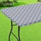 misaya Rectangle Vinyl Table Cloth Elastic Fitted Tablecloth with Flannel Backing Waterproof Plastic Table Cover Fits 6 Foot Folding Tables for Picnic Camping Indoor and Outdoor Grey 30 x 72