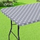 misaya Rectangle Vinyl Table Cloth Elastic Fitted Tablecloth with Flannel Backing Waterproof Plastic Table Cover Fits 6 Foot Folding Tables for Picnic Camping Indoor and Outdoor Grey 30 x 72