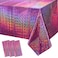 FunnyPars 3 Pack Pink Iridescent Table Cloth for Parties Pink Plastic Shiny Laser Table Covers Disposable Holographic Foil Tablecloth Iridescent Party Decorations for Girl Birthday Wedding 54x108