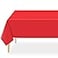 QIKSION Red Plastic Table Cloth Disposable 2 Pack 54 x 108 Inch Tablecloths for Valentines Mothers Day Birthday Party Christmas Decorations Rectangle Table Cover