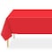QIKSION Red Plastic Table Cloth Disposable 2 Pack 54 x 108 Inch Tablecloths for Valentines Mothers Day Birthday Party Christmas Decorations Rectangle Table Cover