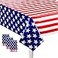 RCFFDL 3 Pack American Flag Tablecloth 54 x 108 Disposable Plastic Table Covers for Columbus Day 4th of July Decoration