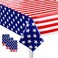 RCFFDL 3 Pack American Flag Tablecloth 54 x 108 Disposable Plastic Table Covers for Columbus Day 4th of July Decoration