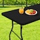 Smiry Rectangle Table Cloth Waterproof Elastic Fitted Tablecloths for 6 Foot Tables Washable Polyester Table Cover for Picnic Camping Outdoor Black 30x72