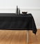 Solino Home Black Cotton Linen Tablecloth 58 x 144 Inch Hemstitch Table Cloth for Rectangle Tables Machine Washable Tablecloth for Summer
