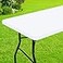 Smiry Rectangle Picnic Table Cloth Waterproof Elastic Fitted Tablecloths for 6 Foot Tables Washable Polyester Table Cover for Camping Indoor and Outdoor White 30x72