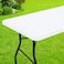 Smiry Rectangle Picnic Table Cloth Waterproof Elastic Fitted Tablecloths for 6 Foot Tables Washable Polyester Table Cover for Camping Indoor and Outdoor White 30x72