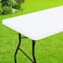 Smiry Rectangle Picnic Table Cloth Waterproof Elastic Fitted Tablecloths for 6 Foot Tables Washable Polyester Table Cover for Camping Indoor and Outdoor White 30x72