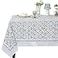 Ridhi Light Steel Blue Hand Block Print Cotton Rectangle Tablecloth 108 x 70 inches Reusable Table Cover Decorative Everyday Use for Dining Room Farmhouse Home Gift for Spring Mothers Day