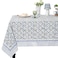 Ridhi Light Steel Blue Hand Block Print Cotton Rectangle Tablecloth 108 x 70 inches Reusable Table Cover Decorative Everyday Use for Dining Room Farmhouse Home Gift for Spring Mothers Day