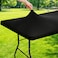Moosfor Spandex 6 Foot Rectangle Table Cloth Elastic Fitted Tablecloths for Picnic Stretch Washable Patio Table Cover for Outdoor Camping Banquet and Parties Black 30x72