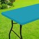 Smiry Rectangle Picnic Table Cloth Waterproof Elastic Fitted Tablecloths for 6 Foot Tables Washable Polyester Table Cover for Camping Indoor and Outdoor Teal 30x72
