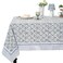 Ridhi Light Steel Blue Hand Block Print Cotton Rectangle Tablecloth 90 x 60 inchReusable Table Cover Decorative Everyday Use for Dining Room Farmhouse Thanksgiving Christmas Wedding Fall