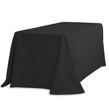 LTC LINENS LinenTablecloth 90 x 156Inch Rectangular Polyester Tablecloth Black