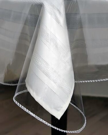 BRODER MFG. BRODER MFG INC Tablecloth Protector Crystal Clear Vinyl 60x90 Oval Thick Durable Clear TableTablecloth Protector Perfect for Parties Special Occasions Gatherings and Everyday Use