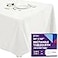 Gee Di Moda Rectangle Tablecloth 90 x 132 Inch White Table Cloth for 6 Foot Tables with FloorLength Drop Heavy Duty Washable Fabric for Holiday Party Dinner Weddings Baby Shower