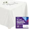 Gee Di Moda Rectangle Tablecloth 90 x 132 Inch White Table Cloth for 6 Foot Tables with FloorLength Drop Heavy Duty Washable Fabric for Holiday Party Dinner Weddings Baby Shower